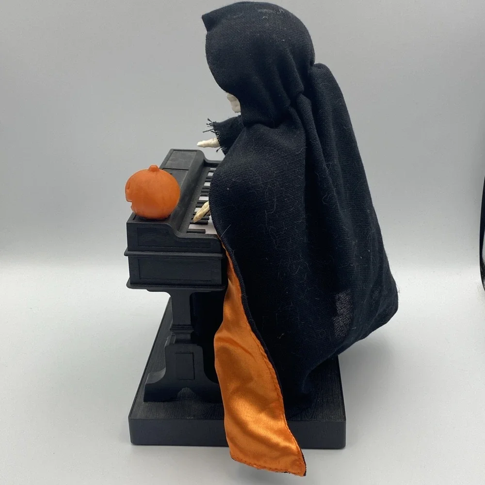 Grim Reaper at His Organ 1995 Gemmy Industries with Box Fully Working VTG Piano